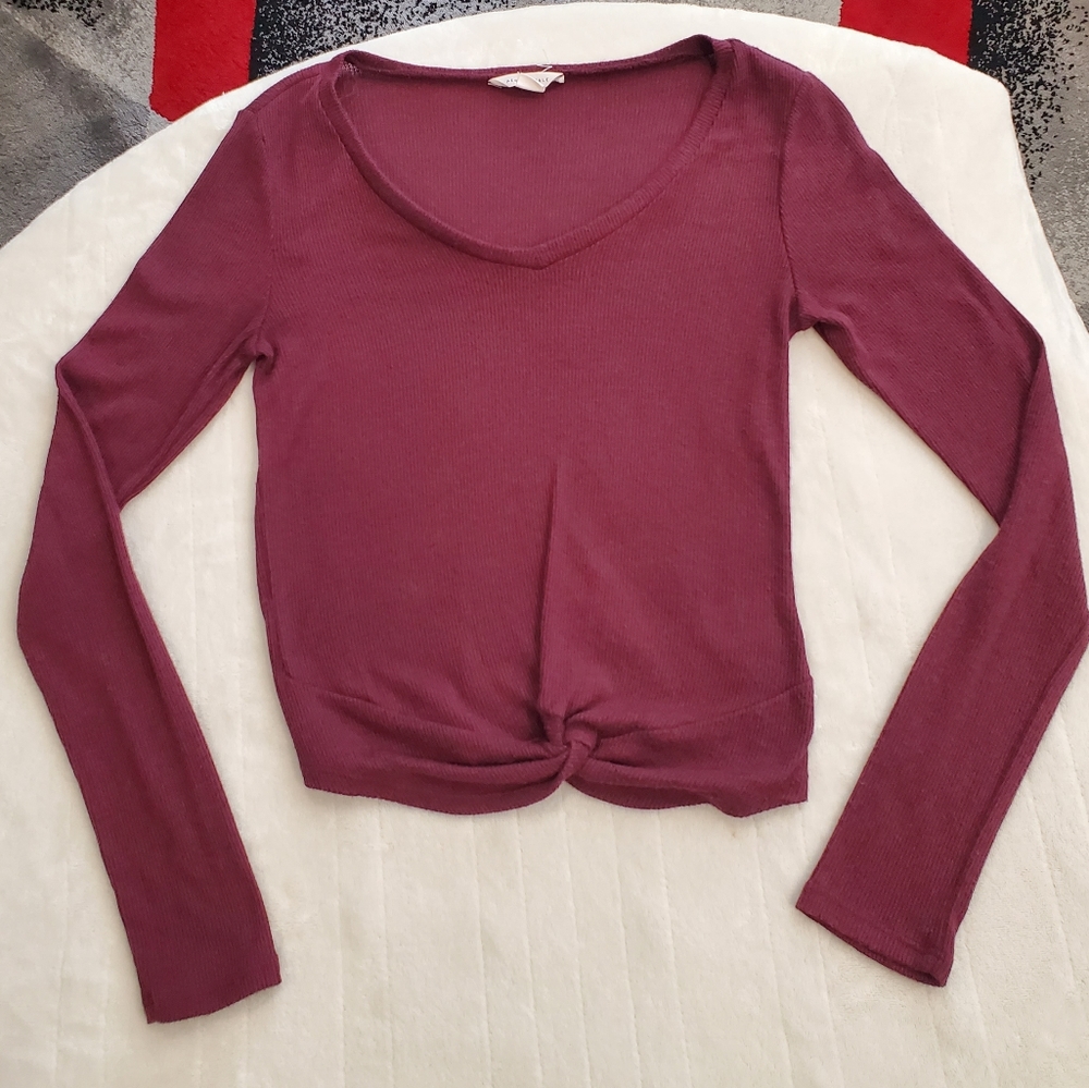 Aeropostale Women's Long Sleeve Sweater Burgandy Sz Small EUC